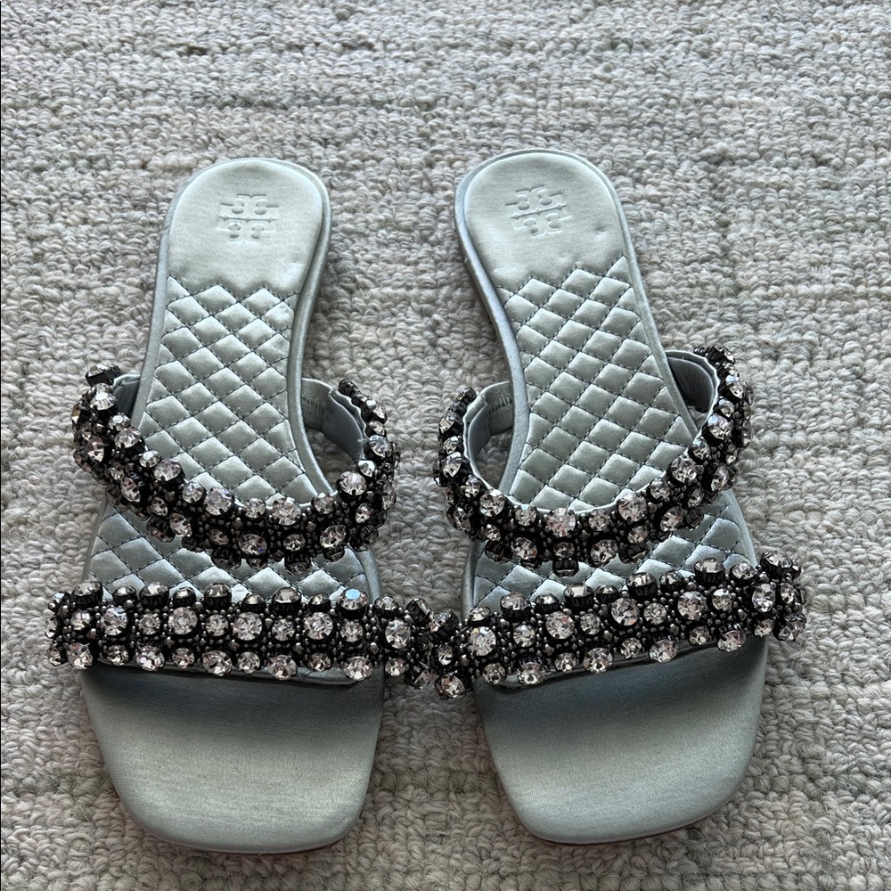 Elegant Silver Embellished Sandals